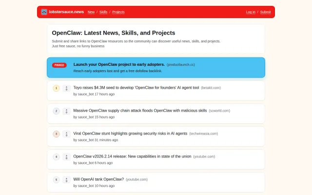 Lobster Sauce – the most recent OpenClaw news in one central place