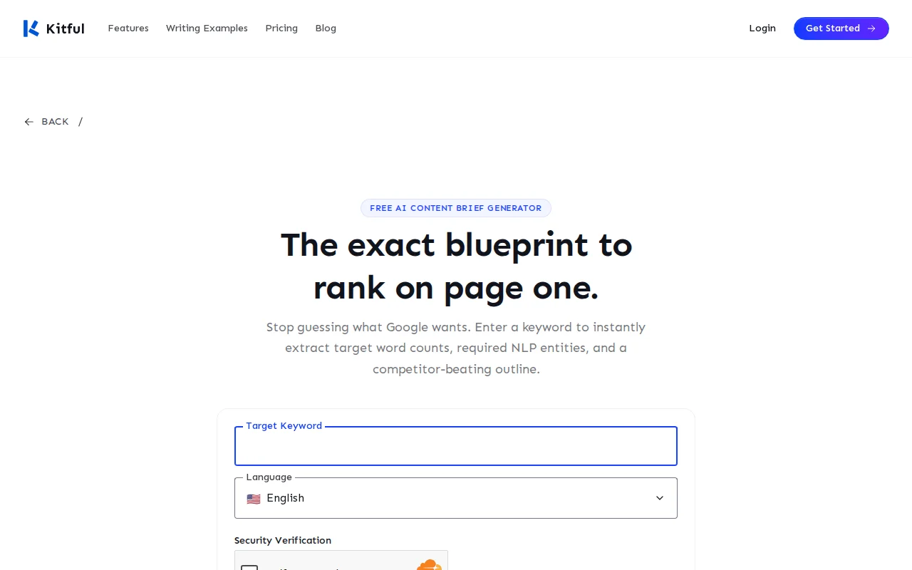 Free AI SEO Content brief generator