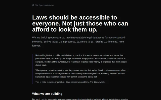 Open-source MCP servers making every country's law searchable by AI