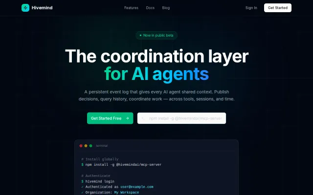 Hivemind – A shared coordination layer for AI agents