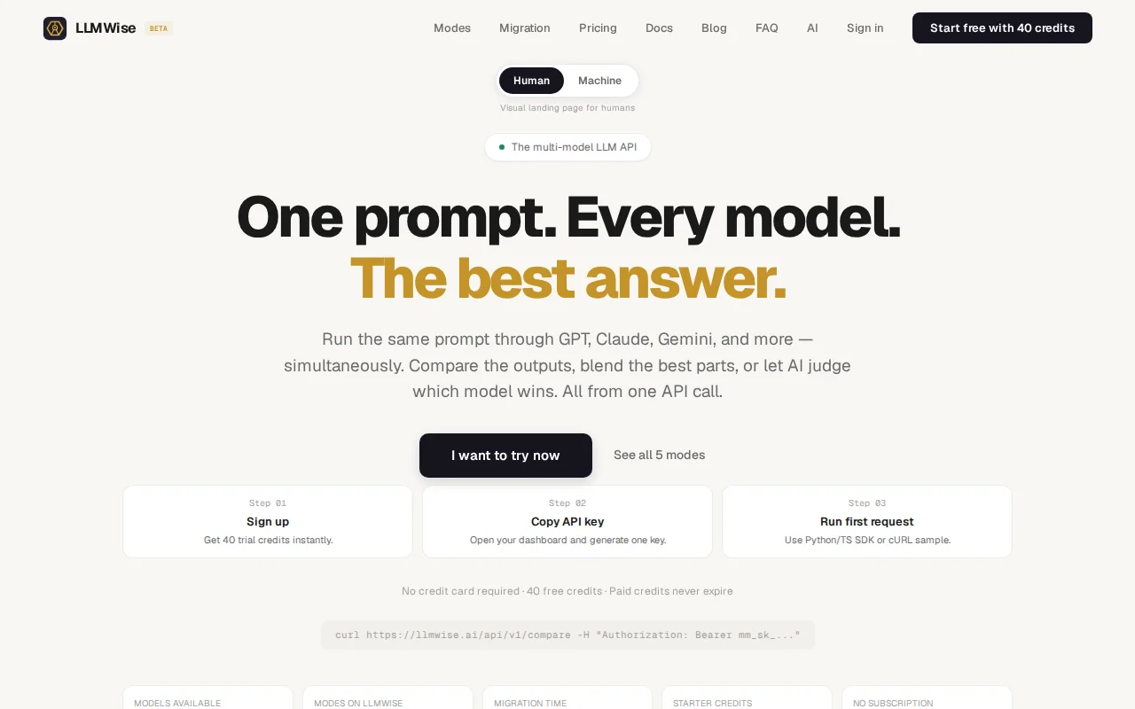 LLMWise – Compare, Blend, and Judge LLM Outputs from One API
