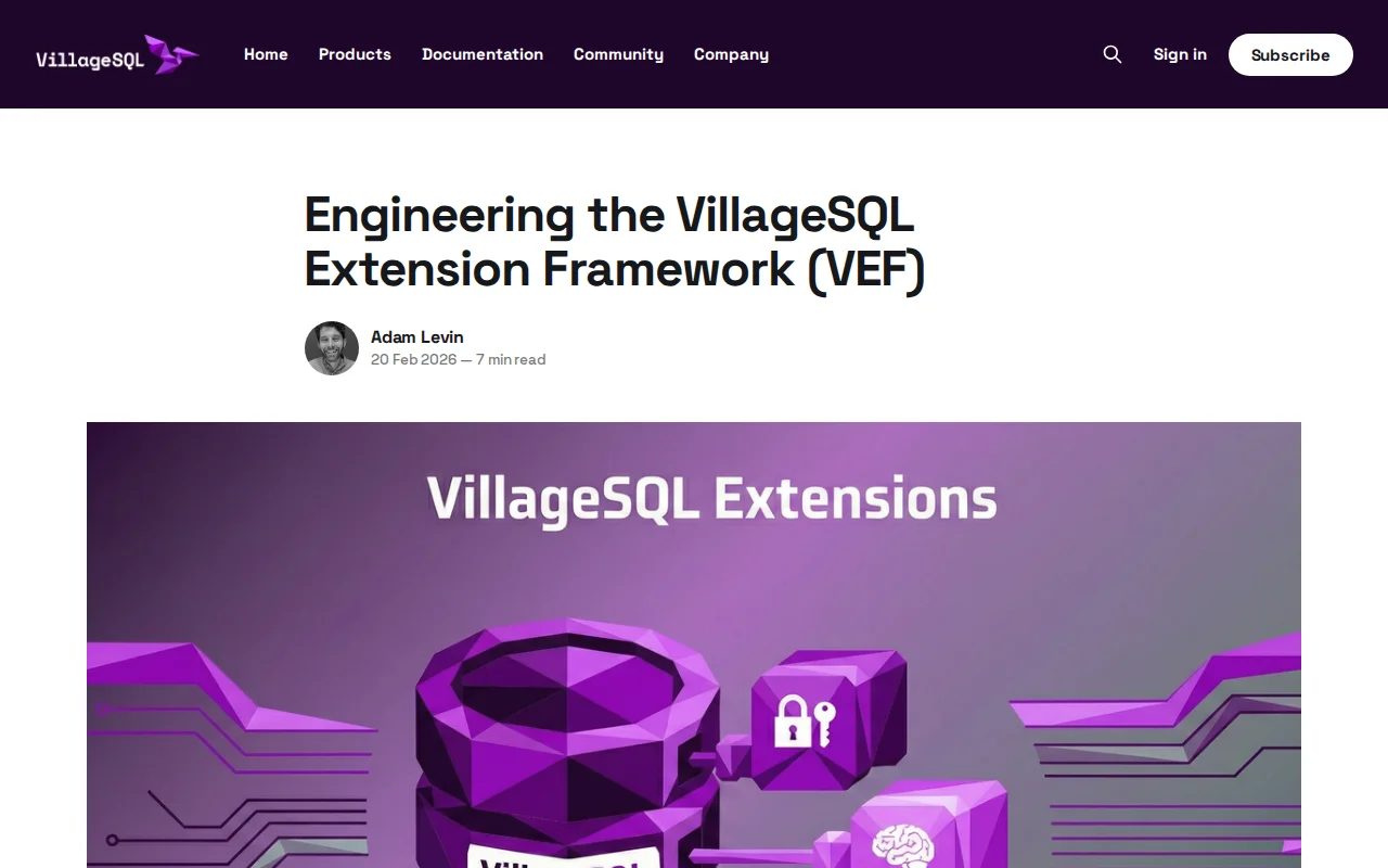 VillageSQL Extension Framework for MySQL