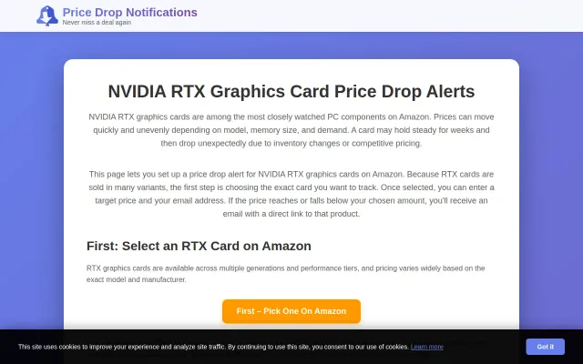 Nvidia RTX Graphics Card Price Drop Alerts