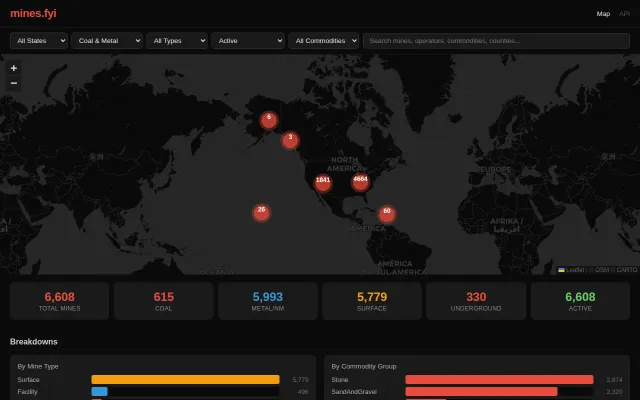 Mines.fyi – all the mines in the US in a leaflet visualization