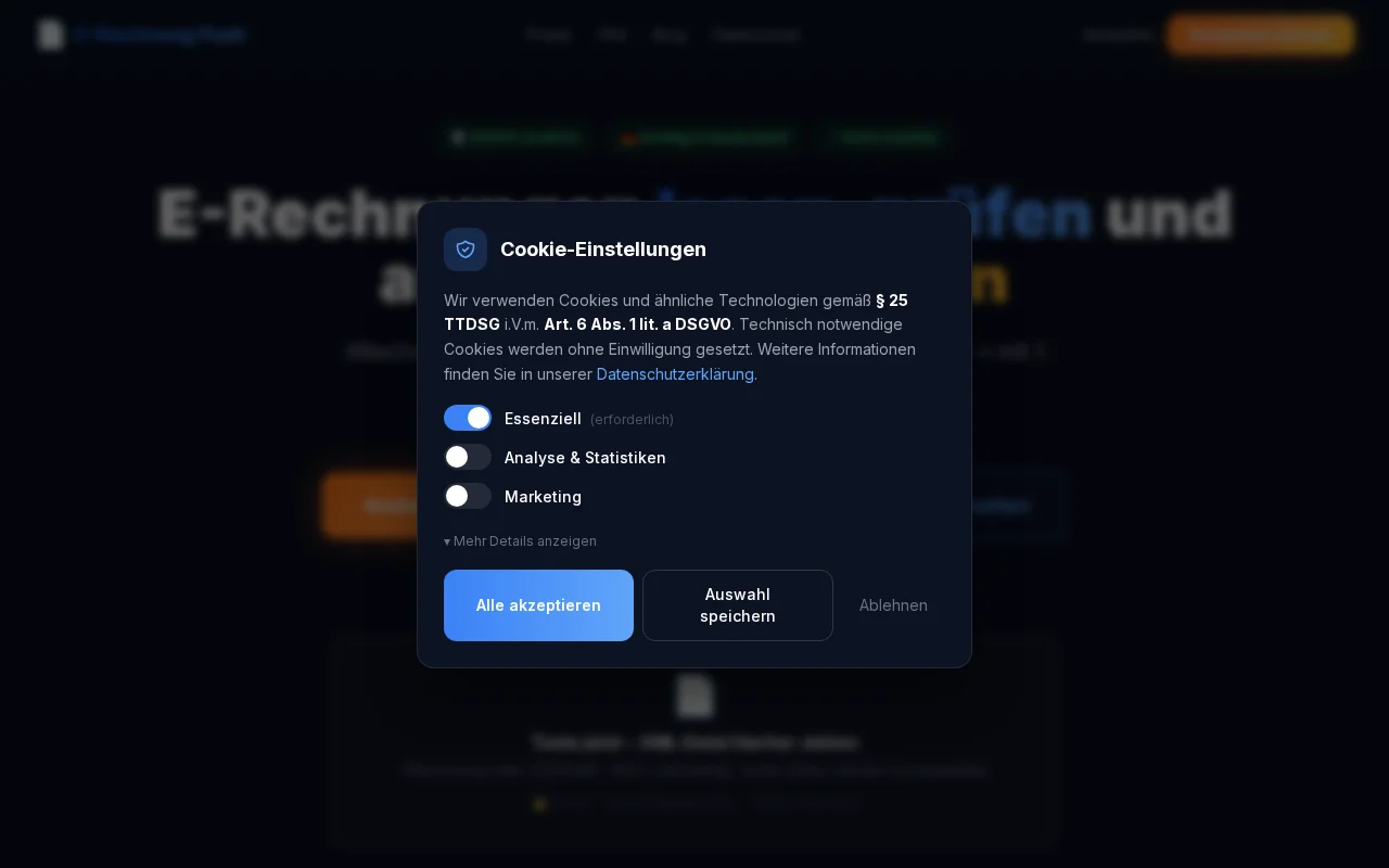 E-Rechnung Push – E-Invoicing Plugin for German Small Businesses