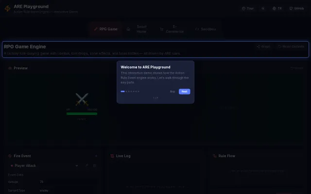 Are – Rule engine for JavaScript, C#, and Dart with playground