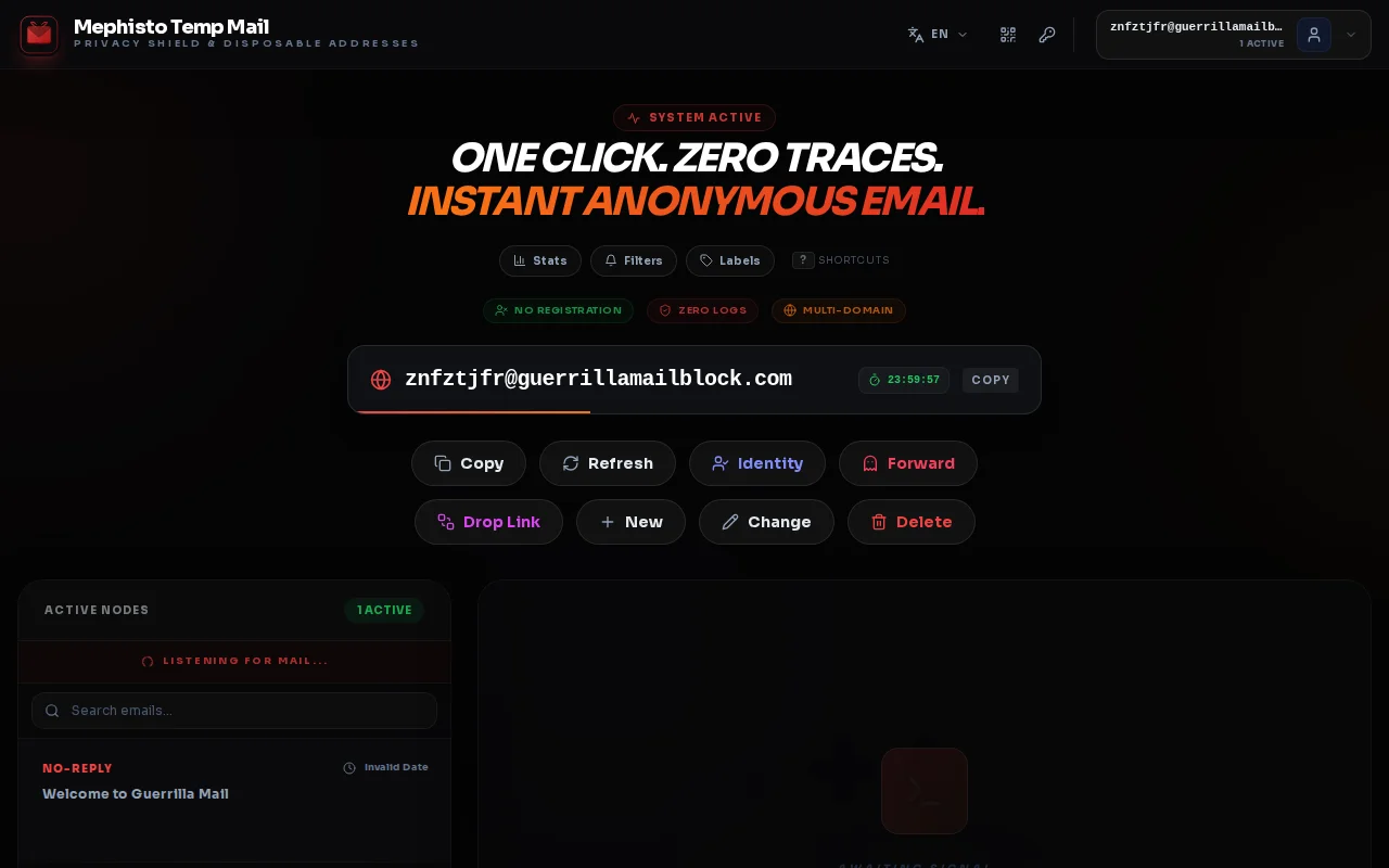 MephistoMail – A RAM-only, tracker-free disposable email client