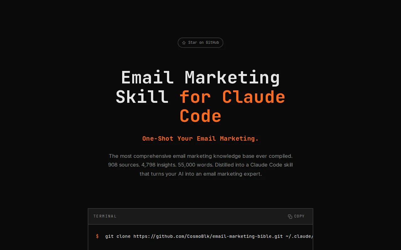 I built a 55K-word email marketing knowledge base and Claude Code skill