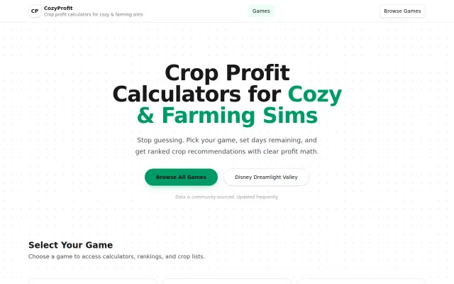 CozyProfit – A crop profit calculator for cozy farming sims