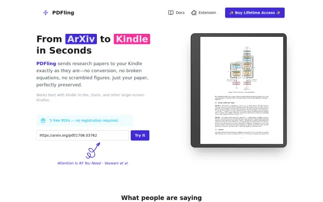 I built a tool to send ArXiv papers to Kindle unharmed