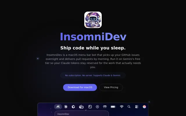 A macOS toolbar app that resolves issues in your GitHub repos