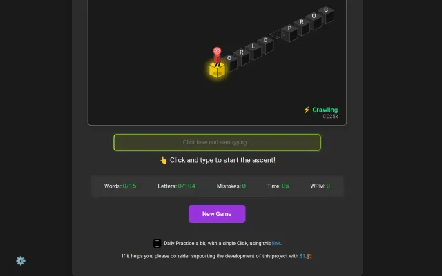 Quick 3D Typing "Game"