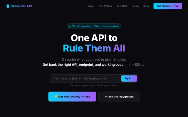 Semantic API – Find Any API with Natural Language (LangChain, MCP, CLI)