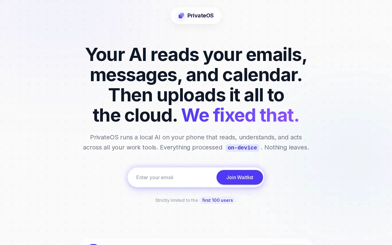 PrivateOS: An AI agent that runs on your phone