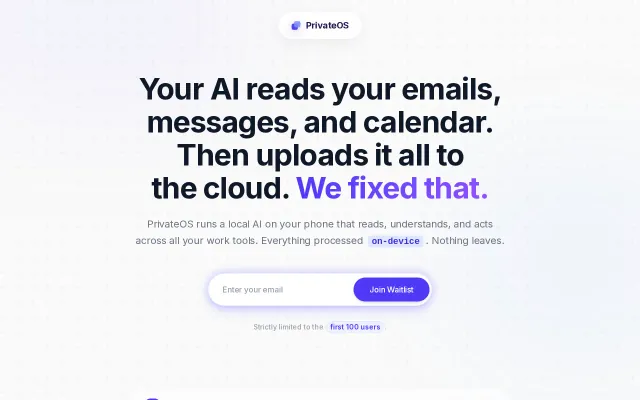 PrivateOS: An AI agent that runs on your phone
