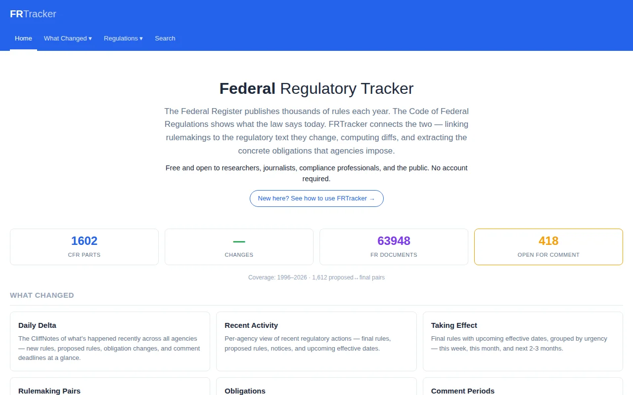 I built a better way to track regulatory action