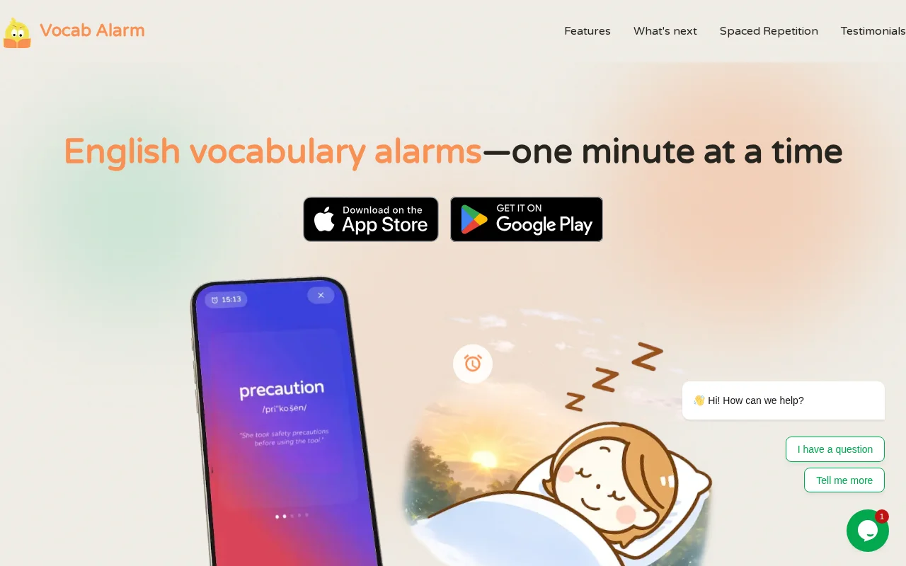 This week I learned 100 English word with alarm clock