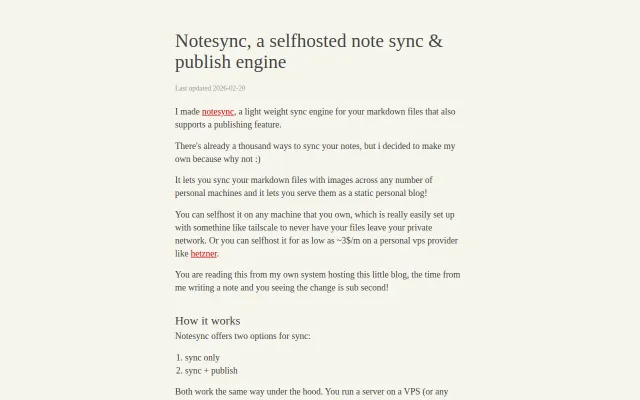 Notesync, self-hosted note sync and publish engine
