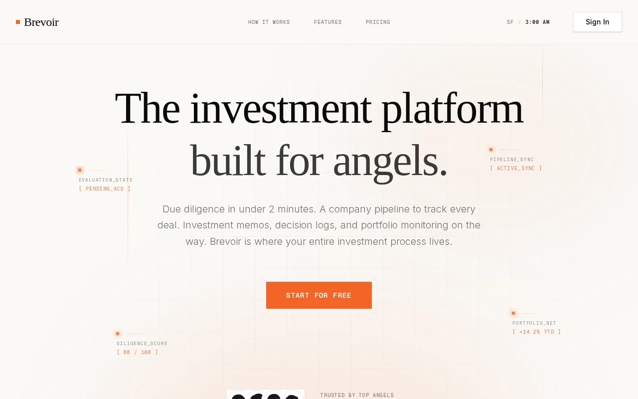 Brevoir The due diligence infrastructure that angel investing never had