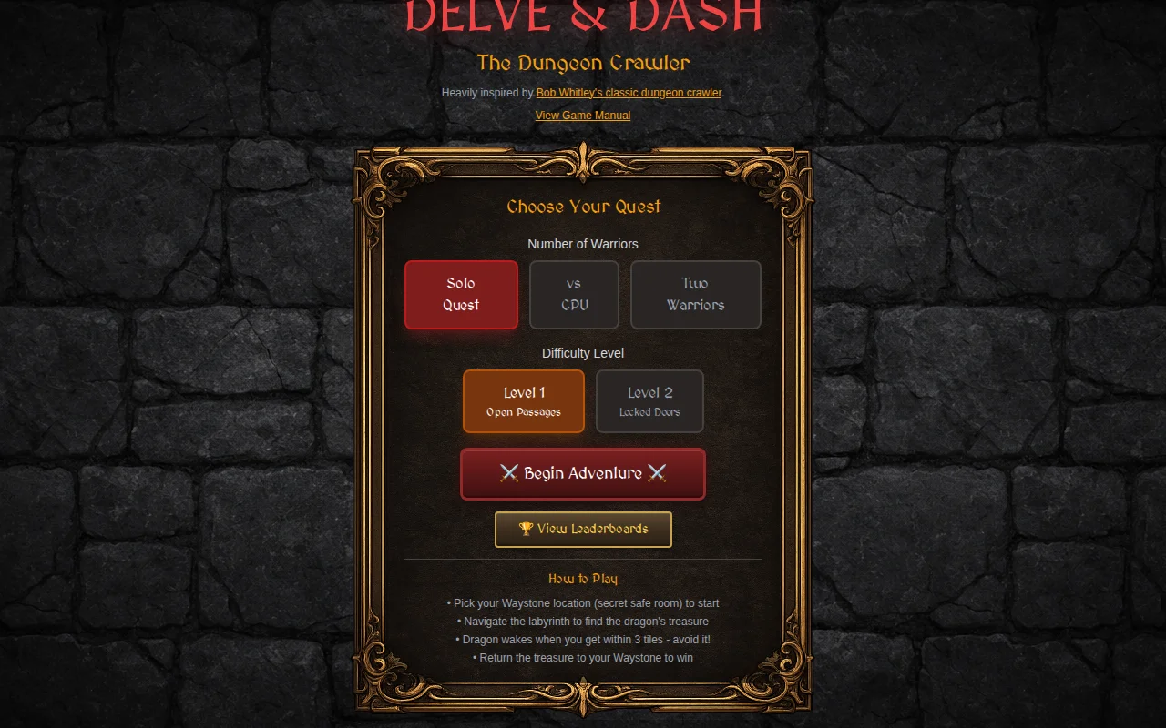 Delve and Dash – Quick retro dungeon crawler with procedural mazes