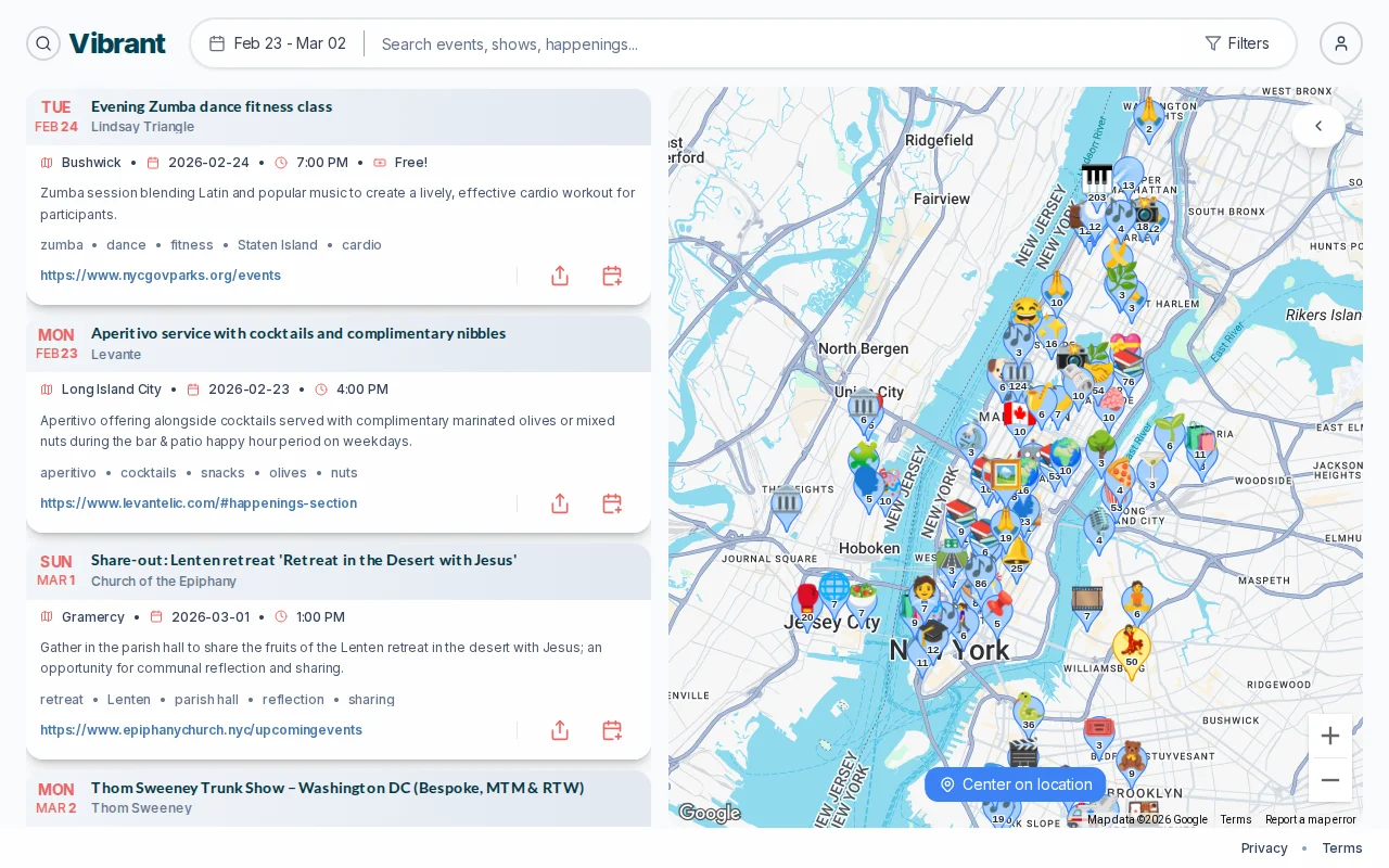 Search local NYC events like you search the web