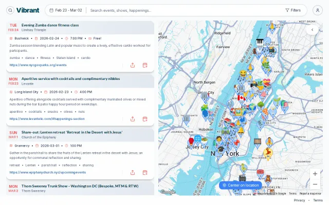 Search local NYC events like you search the web