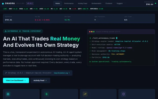 A self-evolving trading system with transparent orchestration