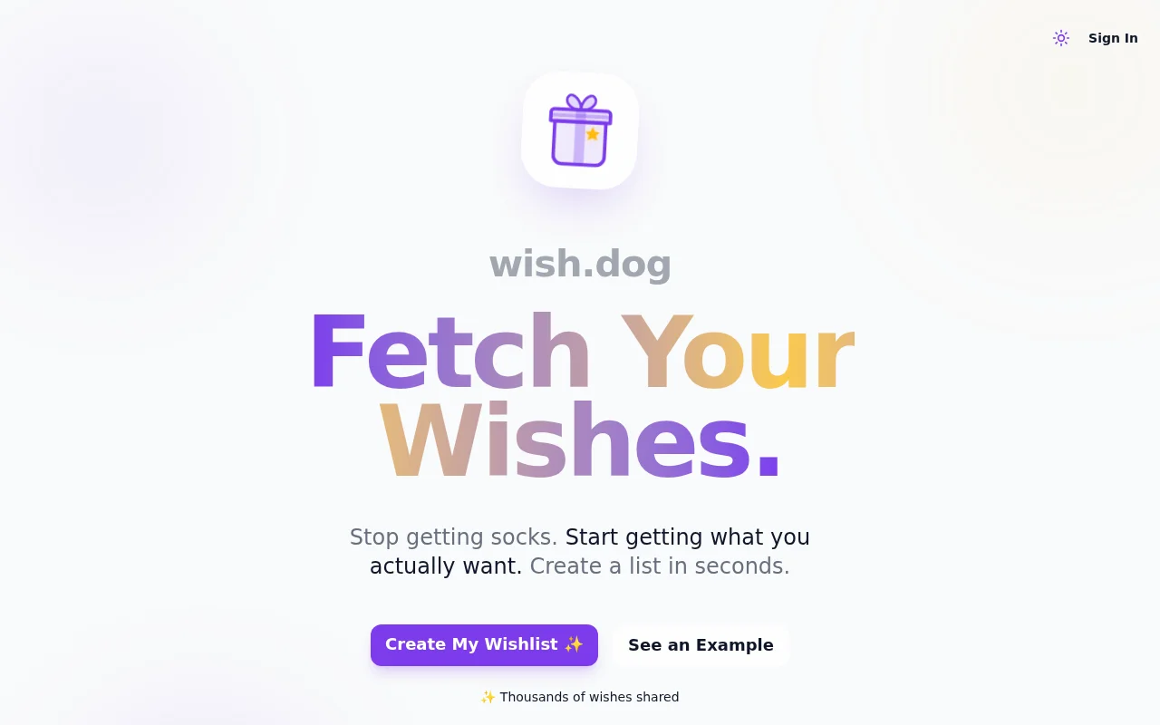 Wish.dog – A frictionless wishlist app with no guest logins required