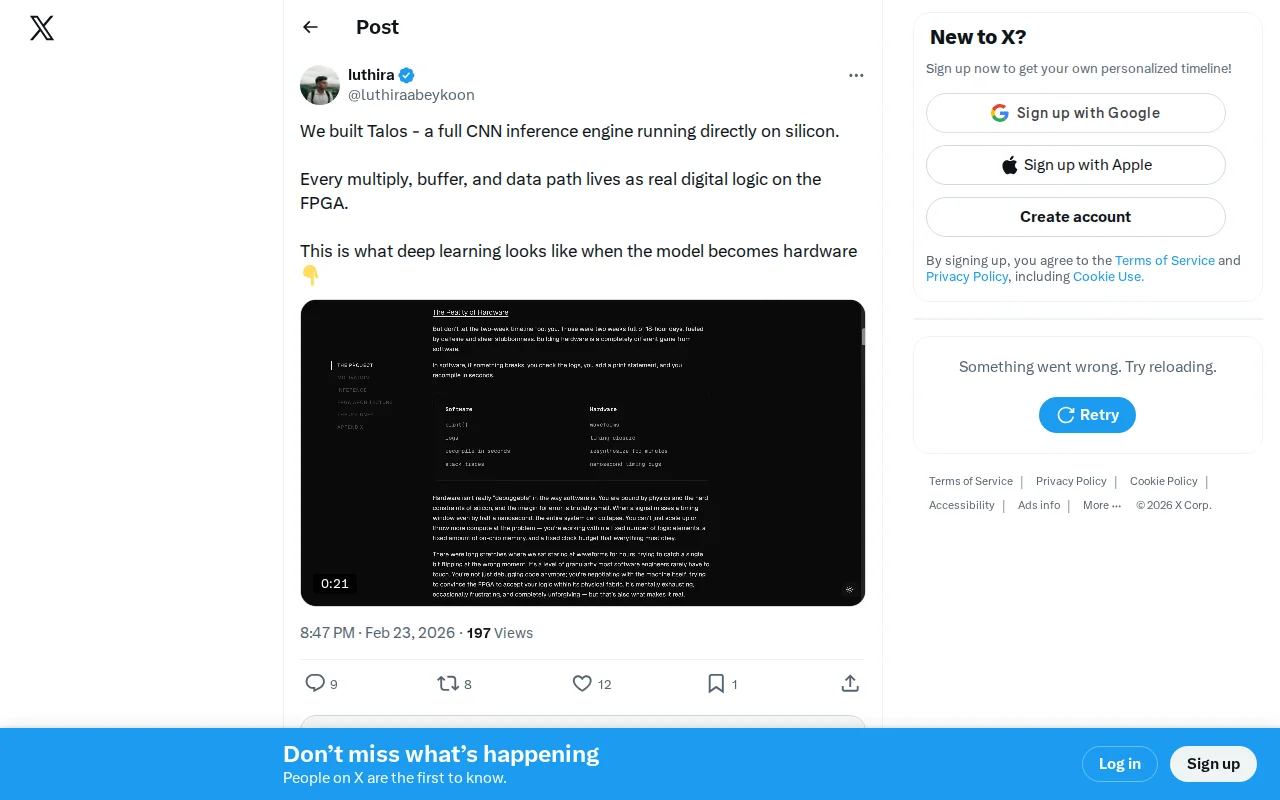 We built Talos – a full CNN inference engine running on silicon