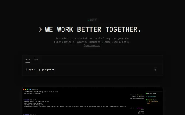 Groupchat, Open Source Slack for Developers