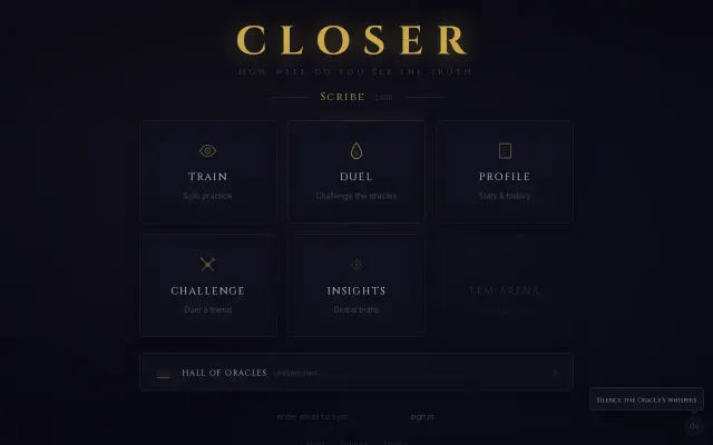 Closer A calibration game that measures how you perceive reality