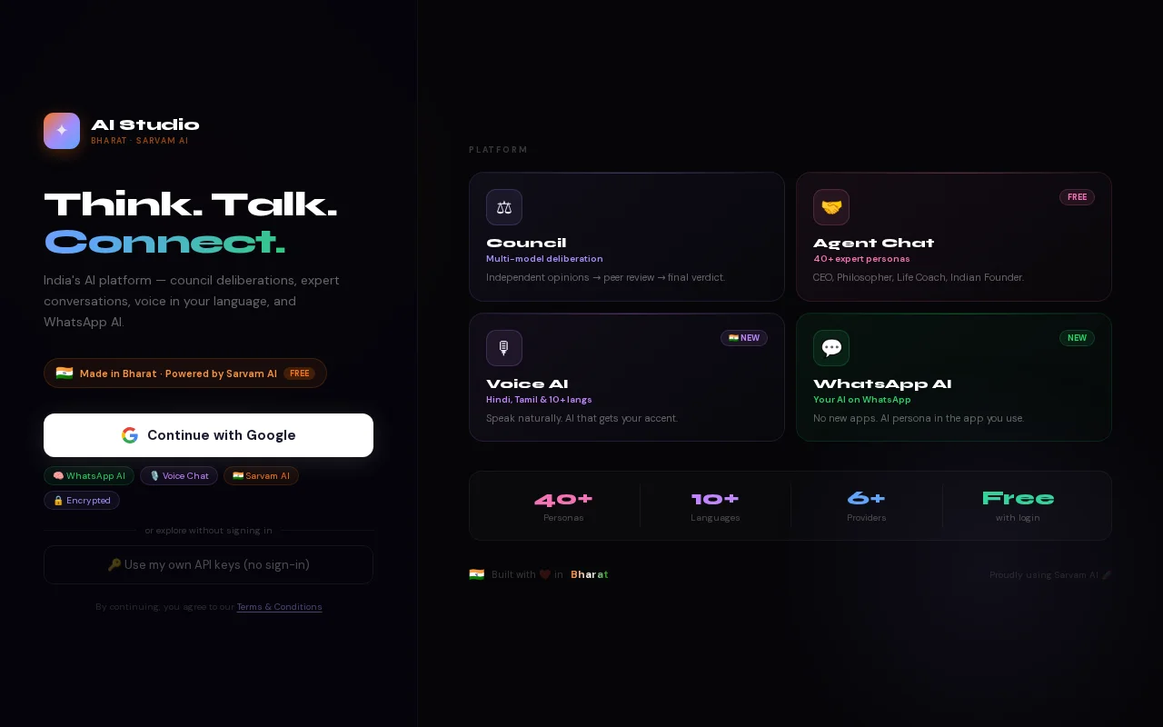 AI Studio – Multi-Persona AI with WhatsApp and Memory