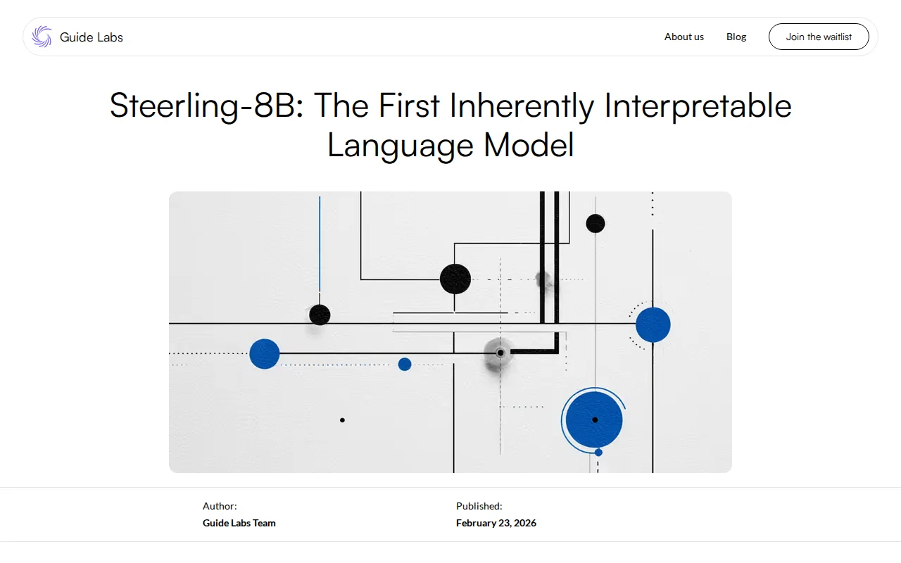Steerling-8B, a language model that can explain any token it generates