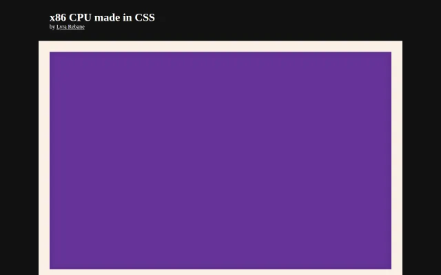 X86CSS – An x86 CPU emulator written in CSS