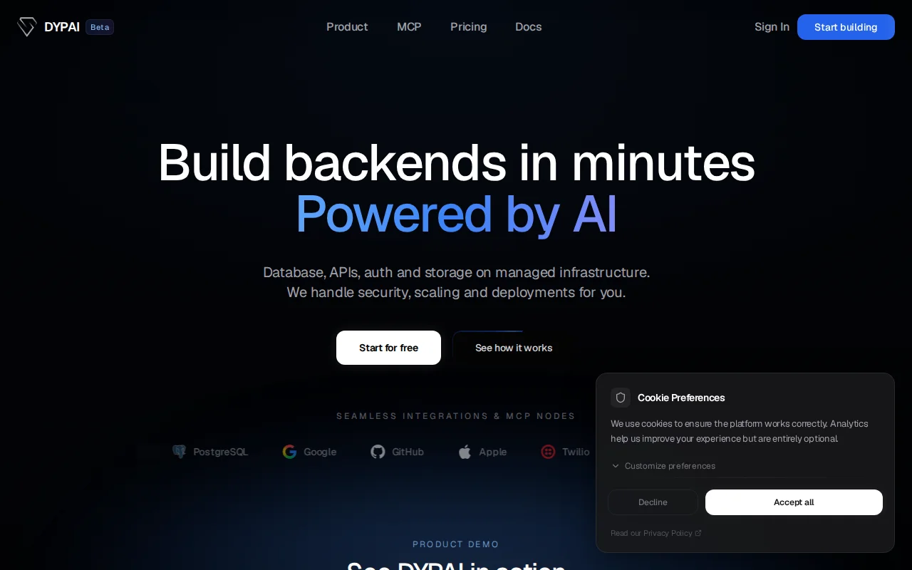 Dypai – Build backends from your IDE using AI and MCP