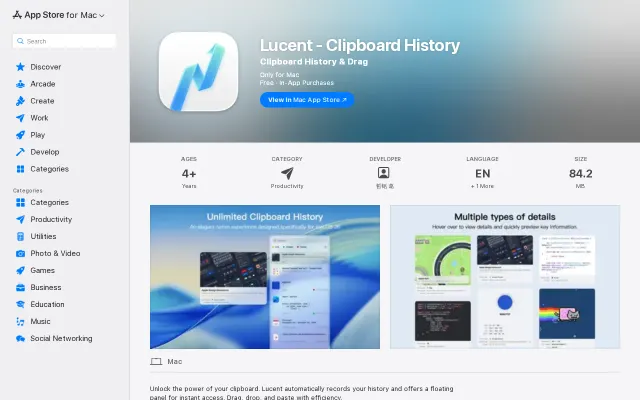 Lucent – Native Mac clipboard with media tools