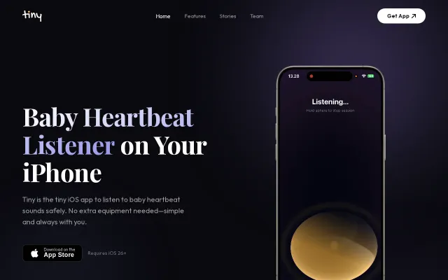 Tiny – Listen to fetal heartbeats using only the iPhone microphone