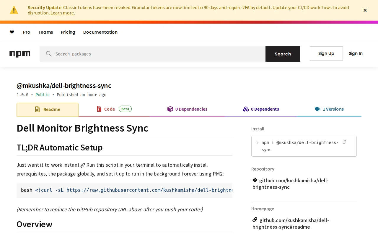 CLI tool to sync Dell monitor brightness with MacBook