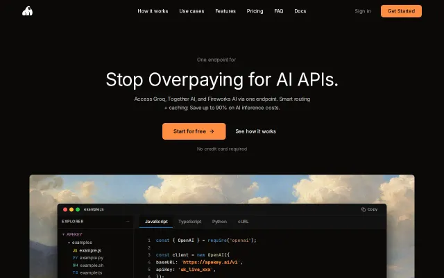 ApeKey – One API for multiple AI providers, predictable pricing