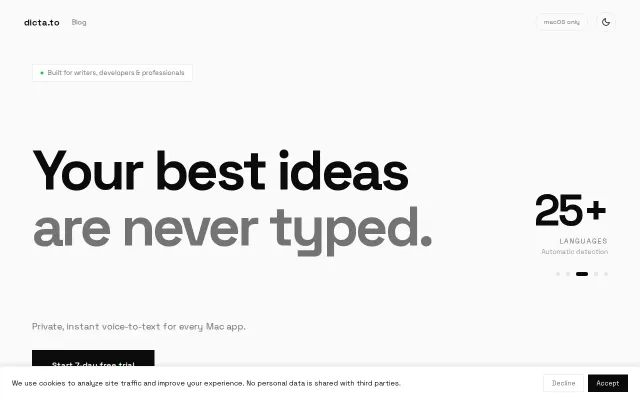 Dicta.to – Local voice dictation for Mac with on-device AI