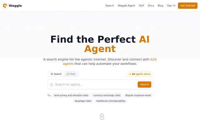 Waggle – A search engine for A2A protocol agents
