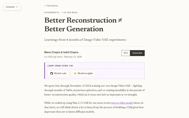 Open-Weight Image-Video VAE (Better Reconstruction ≠ Better Generation)