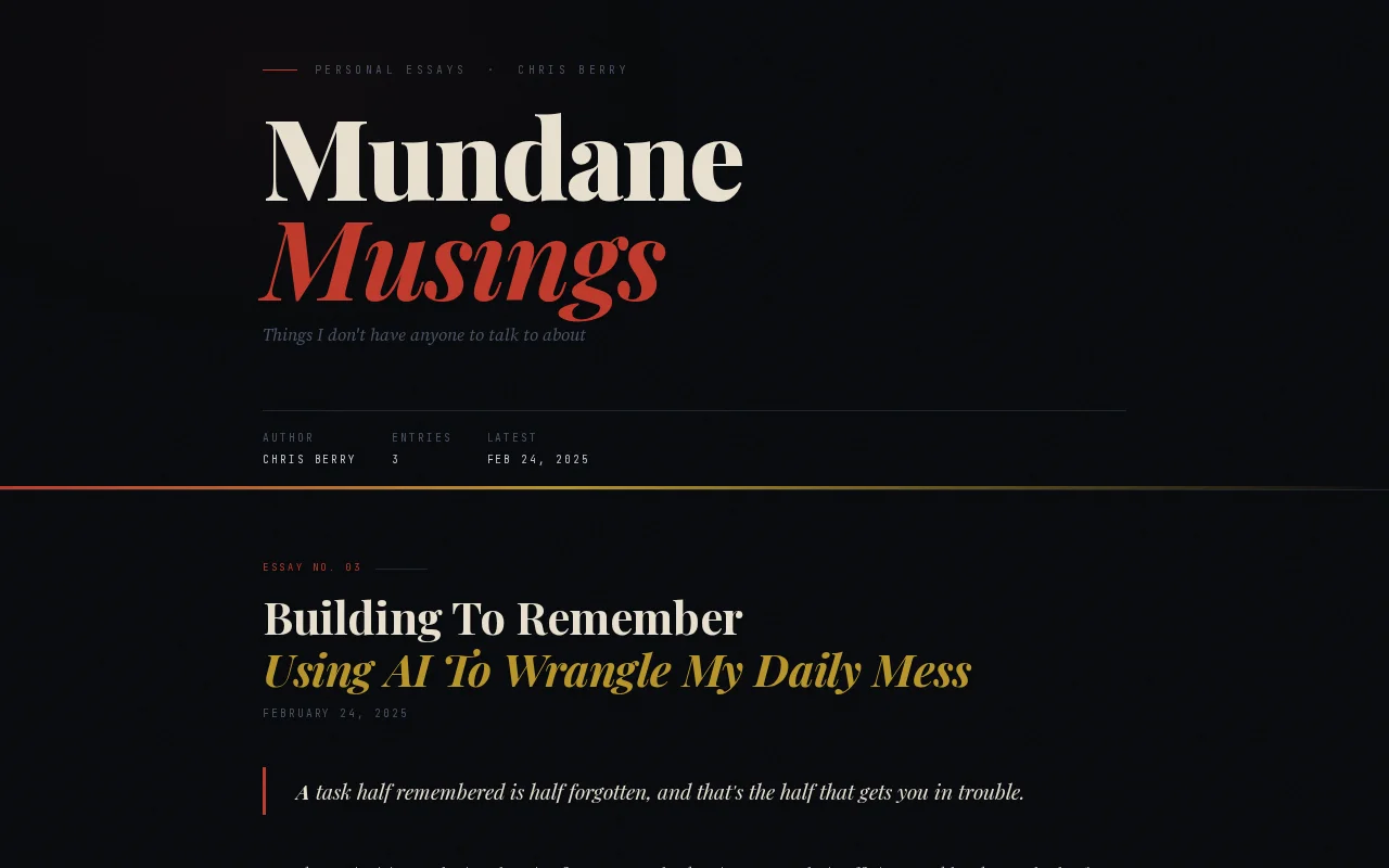 Building to Remember. Using AI to Wrangle My Daily Mess