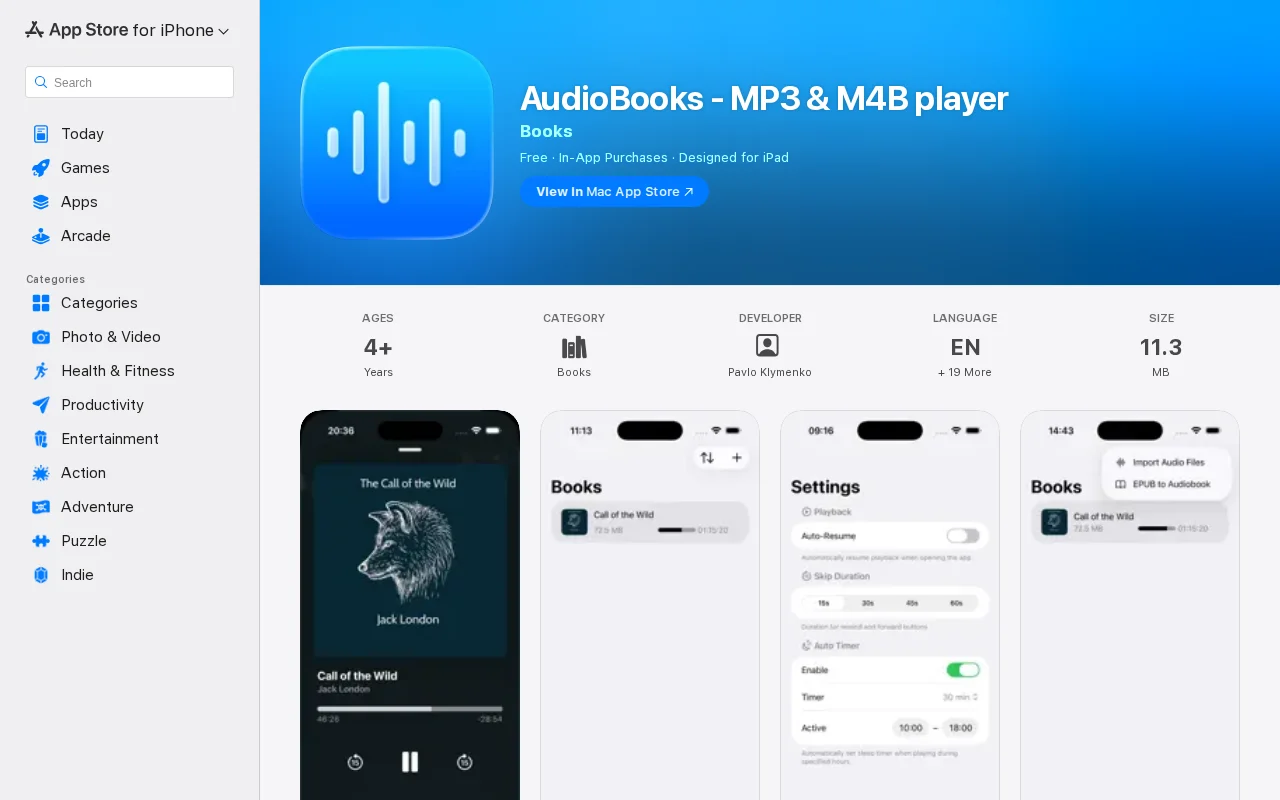 I built an iOS app that turns EPUBs into audiobooks