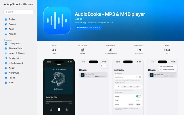 I built an iOS app that turns EPUBs into audiobooks