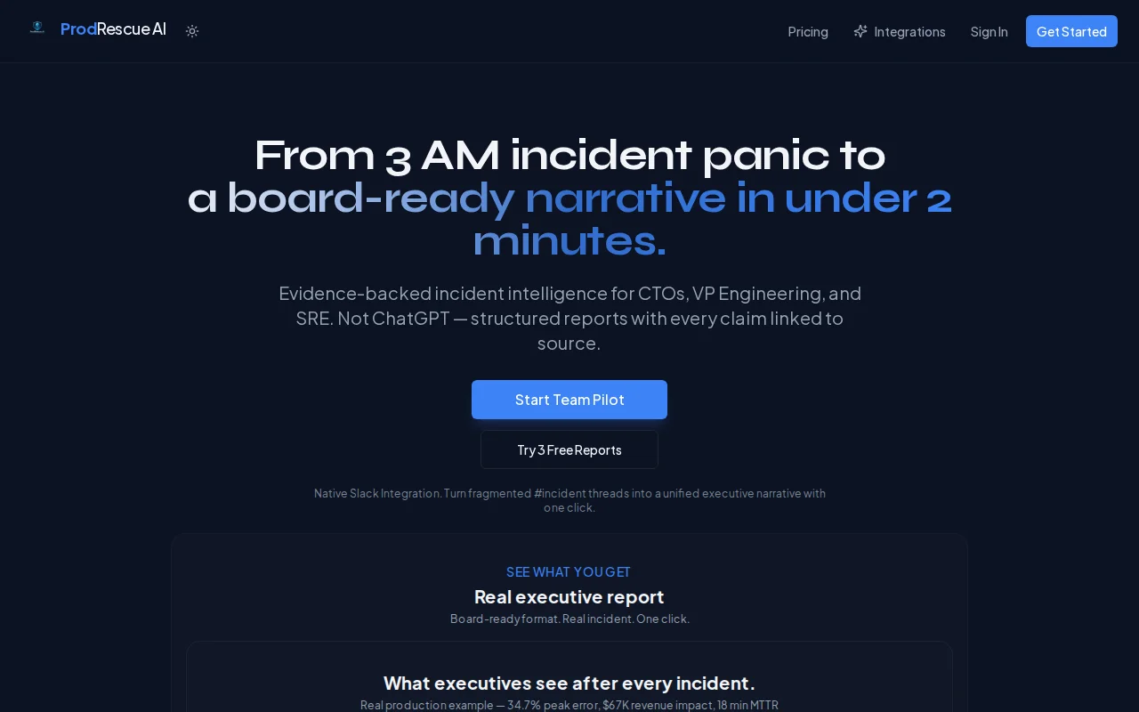 ProdRescue AI – Turn Slack war-rooms and raw logs into incident reports