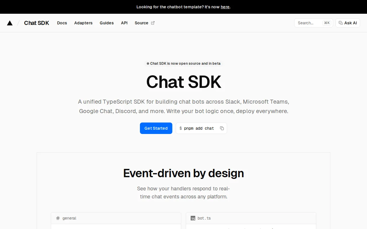 A TS SDK for Building Chatbots Across Slack, Teams, GChat, Discord etc.