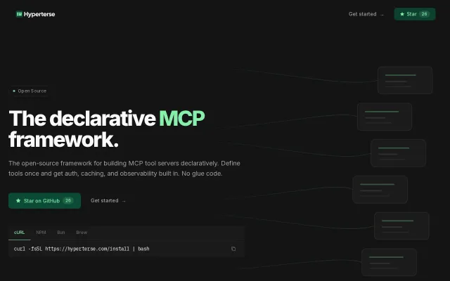 Declarative open-source framework for MCPs with search and execute