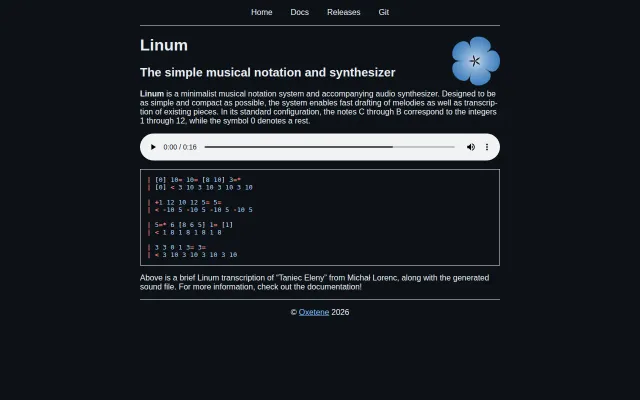 Linum - The simple musical notation and synthesizer