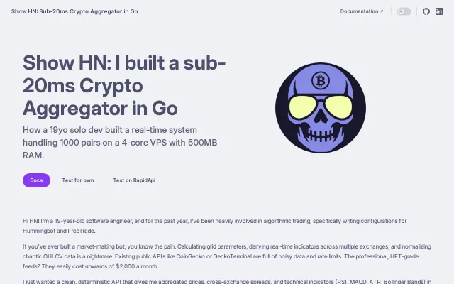 I built a sub-20ms crypto API in Go